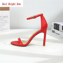 Load image into Gallery viewer, 2020 Women 10 8 6cm High Heels Sandals Lady Fetish Stripper Plus Size 33-43 Strappy Shoes Stripper Stiletto Low Heels Nude Pumps - UK Fashion Market