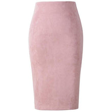 Load image into Gallery viewer, Neophil 2020 Summer Women Suede Midi Pencil Skirt High Waist Gray Pink XXL Sexy Style Stretch Wrap Ladies Office Work Saia S1009 - UK Fashion Market