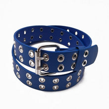 Load image into Gallery viewer, Women's Punk Style Fashion Belt Women Adjustable Black Double Eyelet Buttonhole Leather Waistbelt Personality Jeans Belt - UK Fashion Market