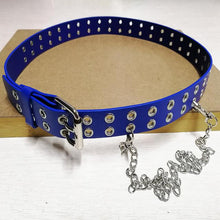 Load image into Gallery viewer, Women's Punk Style Fashion Belt Women Adjustable Black Double Eyelet Buttonhole Leather Waistbelt Personality Jeans Belt - UK Fashion Market