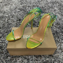 Load image into Gallery viewer, Summer Women Sandals Super High 11CM Thin Heels Cross Strap Sandals Shoes Woman Ladies Open Toe High Heels Dress Party Shoes - UK Fashion Market