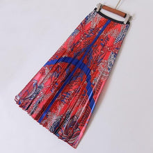 Load image into Gallery viewer, Cartoon Pleated Summer Skirts Womens 2020 New Fashion Print High Waist Elastic Long Skirt for Women Faldas Mid-Calf High Street - UK Fashion Market