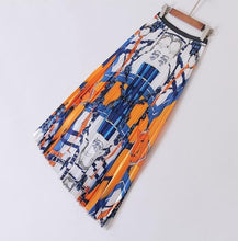 Load image into Gallery viewer, Cartoon Pleated Summer Skirts Womens 2020 New Fashion Print High Waist Elastic Long Skirt for Women Faldas Mid-Calf High Street - UK Fashion Market