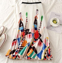 Load image into Gallery viewer, Cartoon Pleated Summer Skirts Womens 2020 New Fashion Print High Waist Elastic Long Skirt for Women Faldas Mid-Calf High Street - UK Fashion Market