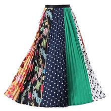 Load image into Gallery viewer, Cartoon Pleated Summer Skirts Womens 2020 New Fashion Print High Waist Elastic Long Skirt for Women Faldas Mid-Calf High Street - UK Fashion Market