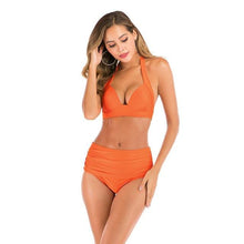 Load image into Gallery viewer, 2020 new swimsuit multi color sexy solid color printing high waist split Swimsuit Bikini suit women's Beach swimsuit - UK Fashion Market