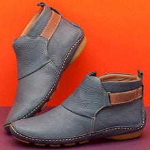 Load image into Gallery viewer, PU Leather Ankle Boots for Women Autumn Winter Cross Strips Vintage Women Punk Boots Shoes Ladies Flat Women Boots Woman - UK Fashion Market