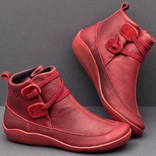 Load image into Gallery viewer, PU Leather Ankle Boots for Women Autumn Winter Cross Strips Vintage Women Punk Boots Shoes Ladies Flat Women Boots Woman - UK Fashion Market