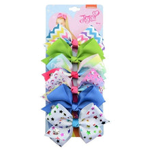 Load image into Gallery viewer, 6 Pieces/Set JoJo Bows Jojo Siwa Rainbow Printed Knot Ribbon Bow For Girls Handmade Boutique Hair Clip Children Hair Accessories - UK Fashion Market