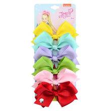 Load image into Gallery viewer, 6 Pieces/Set JoJo Bows Jojo Siwa Rainbow Printed Knot Ribbon Bow For Girls Handmade Boutique Hair Clip Children Hair Accessories - UK Fashion Market