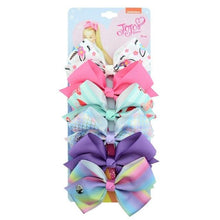 Load image into Gallery viewer, 6 Pieces/Set JoJo Bows Jojo Siwa Rainbow Printed Knot Ribbon Bow For Girls Handmade Boutique Hair Clip Children Hair Accessories - UK Fashion Market