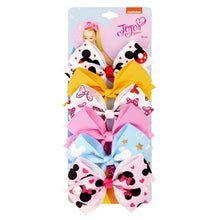 Load image into Gallery viewer, 6 Pieces/Set JoJo Bows Jojo Siwa Rainbow Printed Knot Ribbon Bow For Girls Handmade Boutique Hair Clip Children Hair Accessories - UK Fashion Market