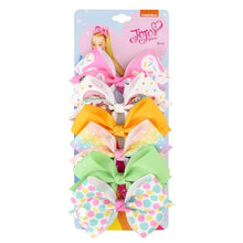 Load image into Gallery viewer, 6 Pieces/Set JoJo Bows Jojo Siwa Rainbow Printed Knot Ribbon Bow For Girls Handmade Boutique Hair Clip Children Hair Accessories - UK Fashion Market