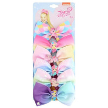 Load image into Gallery viewer, 6 Pieces/Set JoJo Bows Jojo Siwa Rainbow Printed Knot Ribbon Bow For Girls Handmade Boutique Hair Clip Children Hair Accessories - UK Fashion Market