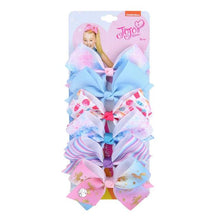Load image into Gallery viewer, 6 Pieces/Set JoJo Bows Jojo Siwa Rainbow Printed Knot Ribbon Bow For Girls Handmade Boutique Hair Clip Children Hair Accessories - UK Fashion Market