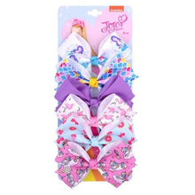Load image into Gallery viewer, 6 Pieces/Set JoJo Bows Jojo Siwa Rainbow Printed Knot Ribbon Bow For Girls Handmade Boutique Hair Clip Children Hair Accessories - UK Fashion Market