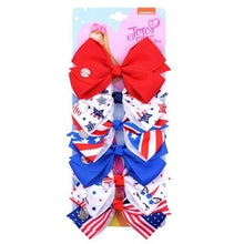 Load image into Gallery viewer, 6 Pieces/Set JoJo Bows Jojo Siwa Rainbow Printed Knot Ribbon Bow For Girls Handmade Boutique Hair Clip Children Hair Accessories - UK Fashion Market