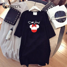 Load image into Gallery viewer, Dress 2020 Summer Women Dresses Minnie Cartoon Print Casual Loose Black White Mini Women Clothing Big Size Dress Femme - UK Fashion Market