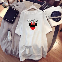 Load image into Gallery viewer, Dress 2020 Summer Women Dresses Minnie Cartoon Print Casual Loose Black White Mini Women Clothing Big Size Dress Femme - UK Fashion Market