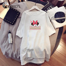 Load image into Gallery viewer, Dress 2020 Summer Women Dresses Minnie Cartoon Print Casual Loose Black White Mini Women Clothing Big Size Dress Femme - UK Fashion Market