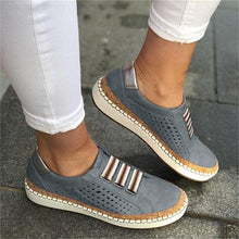 Load image into Gallery viewer, New Women's Shoes Hollow Out woman shoes Striped Vulcanize Breathable Elastic Retro Casual Flats Suitable Wide Leg Woman Sneaker - UK Fashion Market