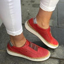 Load image into Gallery viewer, New Women's Shoes Hollow Out woman shoes Striped Vulcanize Breathable Elastic Retro Casual Flats Suitable Wide Leg Woman Sneaker - UK Fashion Market