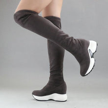 Load image into Gallery viewer, QUTAA 2020 Stretch Fabrics Over The Knee Boots Height Increasing Round Toe Women Shoes Autumn Winter Casual Long Boots Size34-43 - UK Fashion Market