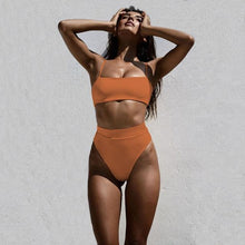 Load image into Gallery viewer, ZTVitality Sexy Bikinis Solid Push Up Bikini 2020 Hot Sale Padded Bra Straps High Waist Swimsuit Female Swimwear Women Biquini - UK Fashion Market