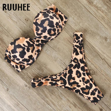 Load image into Gallery viewer, RUUHEE Bikini Swimwear Women Swimsuit 2020 Leopard Brazilian Bikini Set Push Up Bathing Suit Female Summer Beach Wear Biquini - UK Fashion Market
