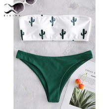 Load image into Gallery viewer, Bikinx Bandeau swimwear women push up swimsuit female Cactus Print micro bikini 2020 sexy bathing suit beach bathers Biquini new - UK Fashion Market