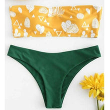 Load image into Gallery viewer, Bikinx Bandeau swimwear women push up swimsuit female Cactus Print micro bikini 2020 sexy bathing suit beach bathers Biquini new - UK Fashion Market