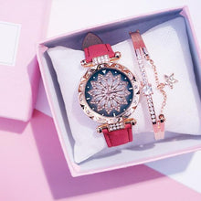 Load image into Gallery viewer, Women Watches Set Starry Sky Ladies Bracelet Watch Casual Leather Sports Quartz Wristwatch Clock Relogio Feminino - UK Fashion Market