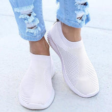Load image into Gallery viewer, Women shoes 2020 new knitted slip on flat shoes woman tenis feminino casual mesh walking footwear sneakers women vulcanize shoes - UK Fashion Market