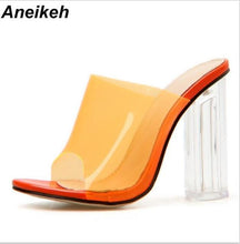 Load image into Gallery viewer, Aneikeh New Women Sandals PVC Jelly Crystal Heel Transparent Women Sexy Clear High Heels Summer Sandals Pumps Shoes Size 41 42 - UK Fashion Market