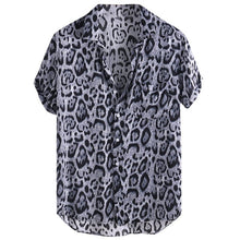 Load image into Gallery viewer, Mens Shirt Fashion Leopard Printed Chest Pocket Turn Down Collar Short Sleeve Casual Autumn Loose Shirt top blouse new 2019 - UK Fashion Market