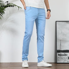 Load image into Gallery viewer, Summer thin jeans men's 2020 new brand clothing business casual high-quality cotton stretch slim Denim jeans light blue 8028 - UK Fashion Market