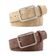 Load image into Gallery viewer, 2020 2.8cm Wide Leather Waist Strap Belt Black Brown high quality Women Square Metal Buckle belts Ladies Female Belts for Jeans - UK Fashion Market