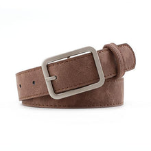 Load image into Gallery viewer, 2020 2.8cm Wide Leather Waist Strap Belt Black Brown high quality Women Square Metal Buckle belts Ladies Female Belts for Jeans - UK Fashion Market