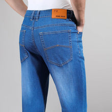 Load image into Gallery viewer, 2020 new high-quality comfortable cotton stretch men's slim straight jeans business casual essential light blue jeans size 28-40 - UK Fashion Market