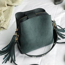 Load image into Gallery viewer, 2019 Fashion Scrub Women Bucket Bag Vintage Tassel Messenger Bag High Quality Retro Shoulder Bag Simple Crossbody Bag Tote - UK Fashion Market