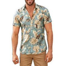 Load image into Gallery viewer, Oeak Hawaiian Shirt Long Sleeve Wild Goose Print Button Linen Shirts Summer Camisas Hombre Mens Shirts Casual Slim Fit Blusa New - UK Fashion Market
