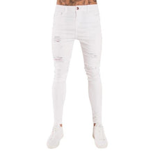 Load image into Gallery viewer, Oeak Mens Solid Color Jeans 2019 New Fashion Slim Pencil Pants Sexy Casual Hole Ripped Design Streetwear - UK Fashion Market