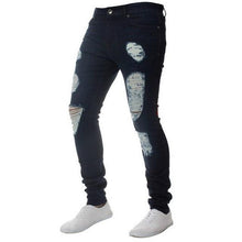 Load image into Gallery viewer, Oeak Mens Solid Color Jeans 2019 New Fashion Slim Pencil Pants Sexy Casual Hole Ripped Design Streetwear - UK Fashion Market