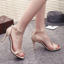 Load image into Gallery viewer, ORATEE Fashion Ankle Strap Women Casual Sandals Open Toe Summer High Heel Shoes Buckle Ladies Office Work Sandalias Shoes - UK Fashion Market