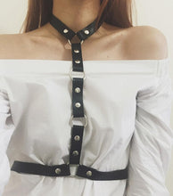 Load image into Gallery viewer, New Fshion Leather Harness Sexy Chest Sculpting Body Waist Belt Punk Gothic Sexy Bra BODY Bondage PU Leather Waist Belts - UK Fashion Market
