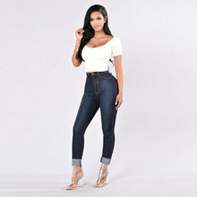 Load image into Gallery viewer, Classic High Waist Skinny Jeans - Dark Denim - UK Fashion Market
