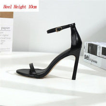 Load image into Gallery viewer, 2020 Women 10 8 6cm High Heels Sandals Lady Fetish Stripper Plus Size 33-43 Strappy Shoes Stripper Stiletto Low Heels Nude Pumps - UK Fashion Market
