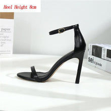 Load image into Gallery viewer, 2020 Women 10 8 6cm High Heels Sandals Lady Fetish Stripper Plus Size 33-43 Strappy Shoes Stripper Stiletto Low Heels Nude Pumps - UK Fashion Market
