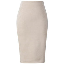 Load image into Gallery viewer, Neophil 2020 Summer Women Suede Midi Pencil Skirt High Waist Gray Pink XXL Sexy Style Stretch Wrap Ladies Office Work Saia S1009 - UK Fashion Market
