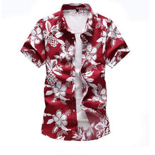Load image into Gallery viewer, Shirt Men 2019 Summer New Short Sleeve Hawaiian Shirt Mens Casual Button Down Dress Shirts for Holiday Chemise 7XL - UK Fashion Market
